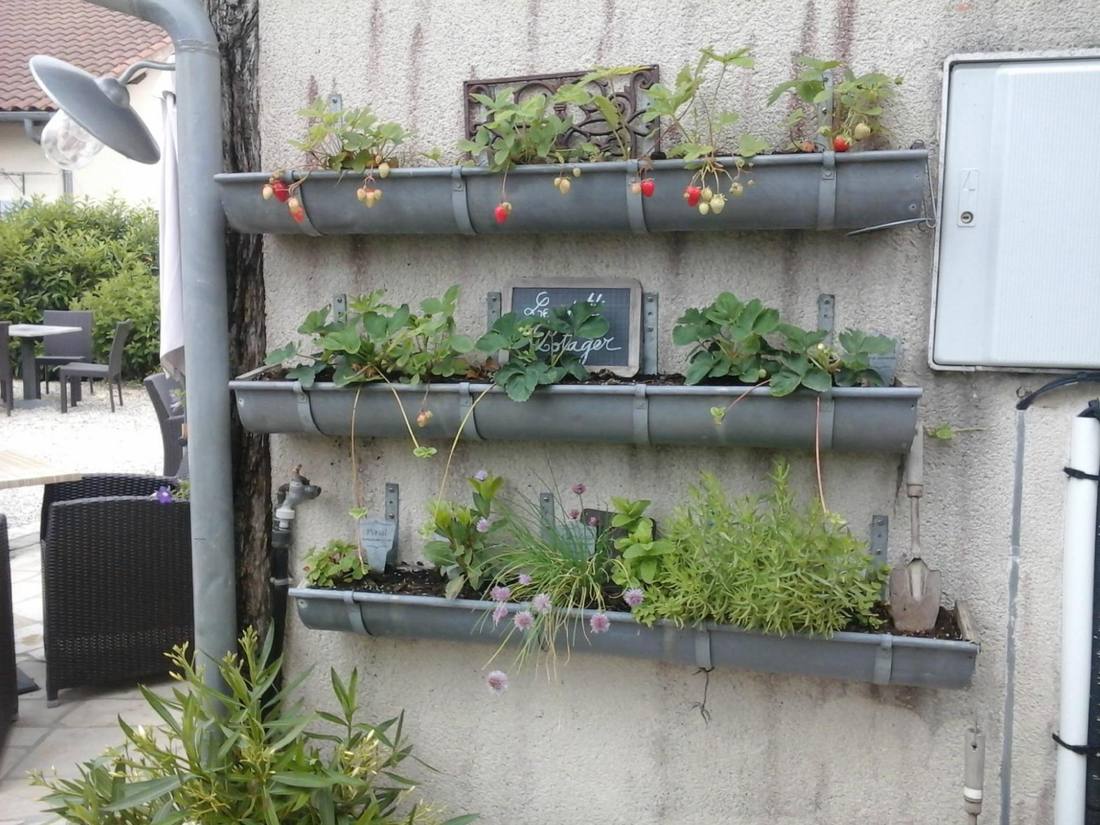 Le potager du relais, aromates en jardinières